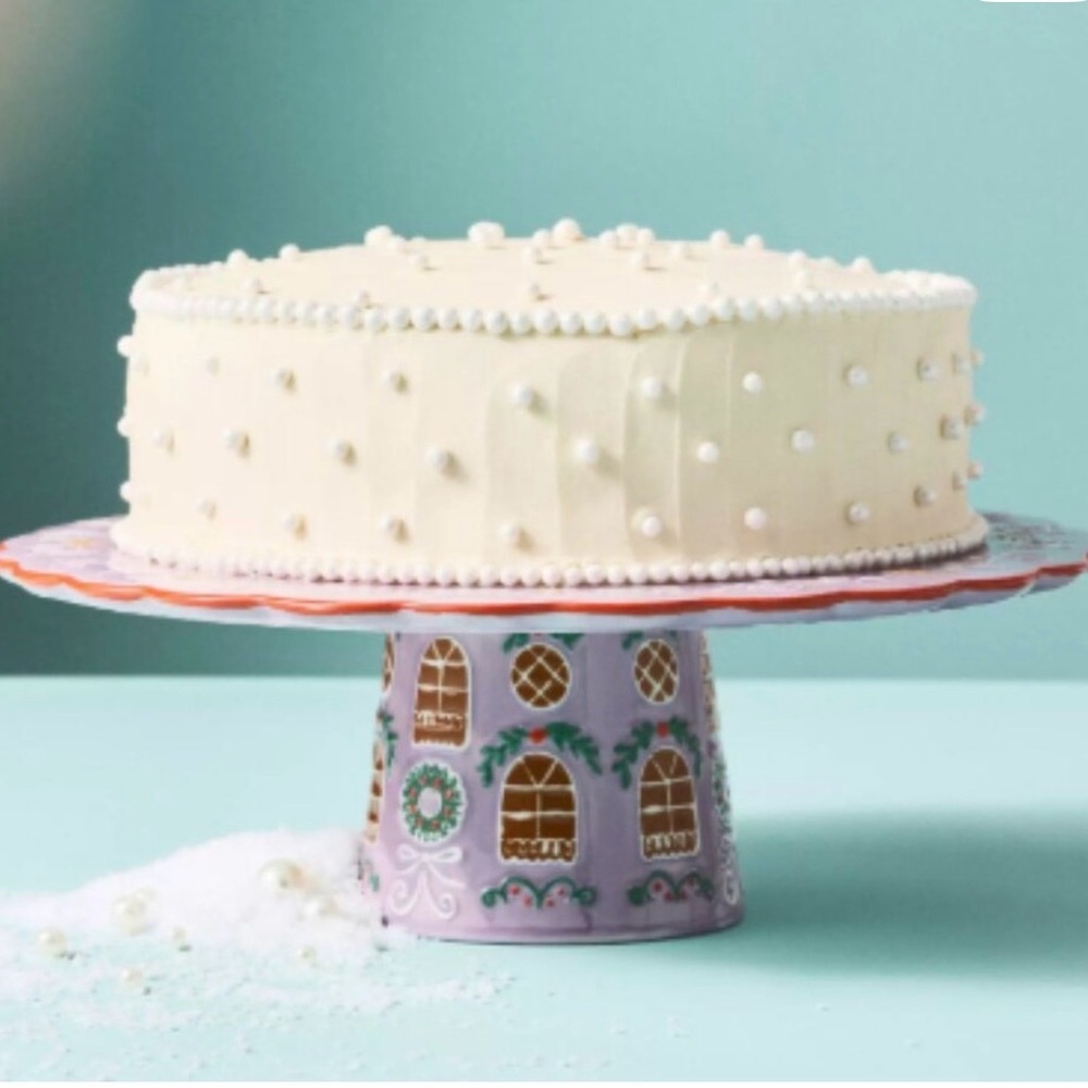 NIB Anthropologie Ginger Stoneware Cake Stand